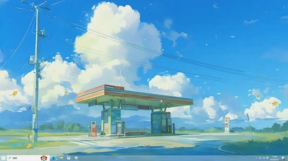 动漫场景加油站-桌面主题