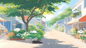 清新夏日街道