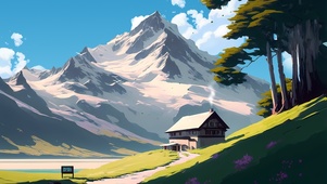 治愈 雪山下小屋