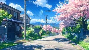 初春樱花街道