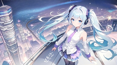 星空下的摩天顶初音