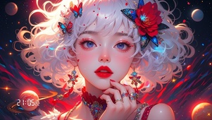 红花蓝蝶