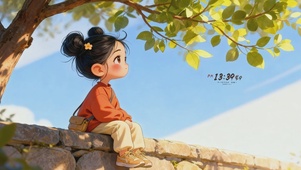 可爱丸子头女孩