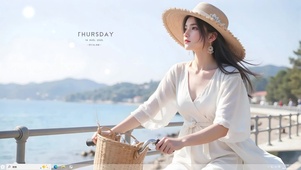 海边白衣少女-2