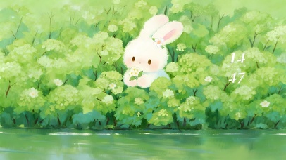 绿叶丛中小兔