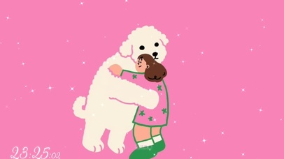 拥抱小狗  壁纸