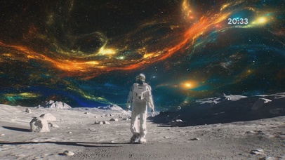 太空人漫步星云宇宙