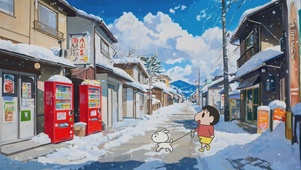 小新与小白的冬日漫游