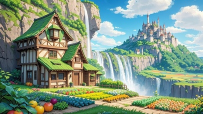 瀑布下的童话小屋