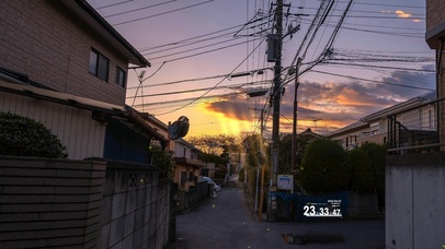 4K 唯美夏日黄昏村庄小路