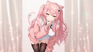 唯美粉发少女