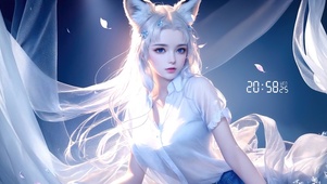 白发狐耳少女