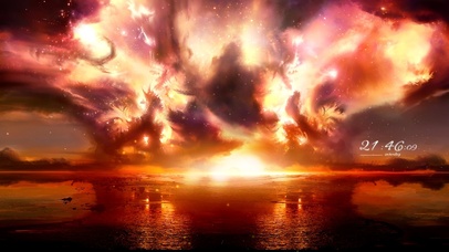 唯美海面火烧星云