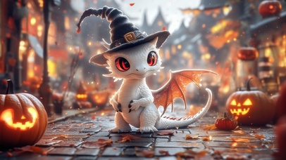 可爱的万圣节龙宝宝