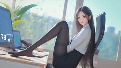 发丝在阳光下闪烁着金色的光辉