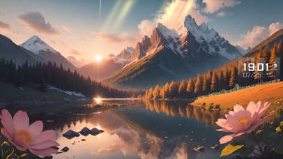 夕阳下高山小溪