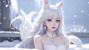 冬日雪狐少女
