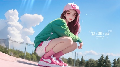 小清新治愈运动少女