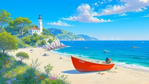 夏日海边沙滩