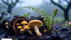 雨中蘑菇