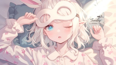 治愈可爱睡衣女孩