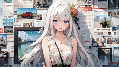4K高清报纸墙海报少女壁纸