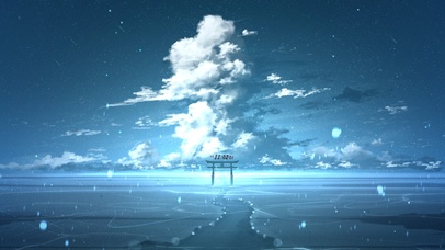 深蓝夜空下的神社