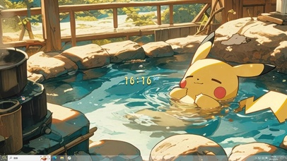 温泉皮卡丘—【主题桌面】