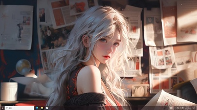 4k纯欲白发怀旧画报少女