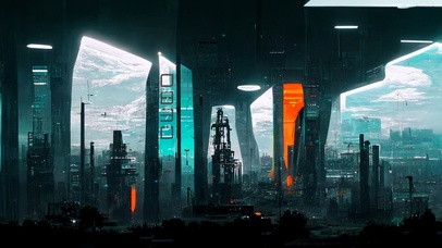 4k 赛博朋克未来城市