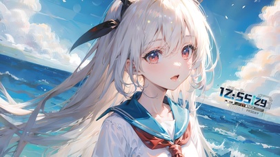 可爱海边jk少女