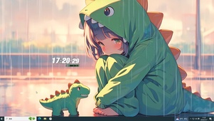  雨中恐龙小萝莉