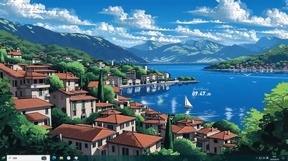 风情海滨小镇主题