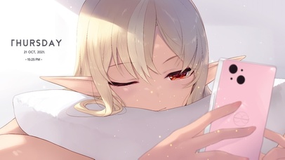 精灵少女（带粒子时钟）