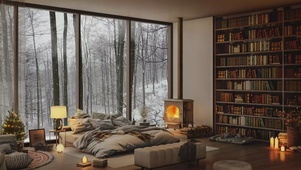 4K冬天舒适的卧室
