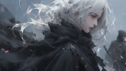 【气质美女】黑白水墨古风少女