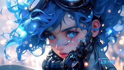 赛博朋克蓝发女孩