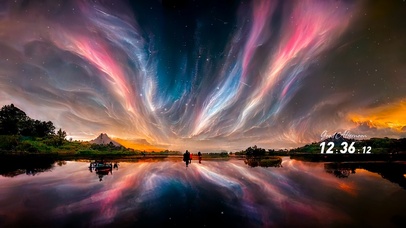 4K唯美治愈梦幻炫彩星空