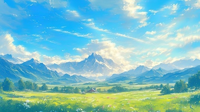 绿色护眼高山草原