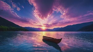 唯美夕阳海景壁纸
