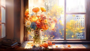 鲜花窗台