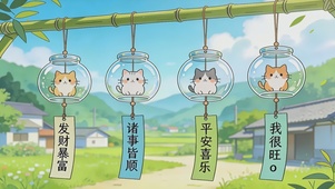 喵呜~清新祝福桌面