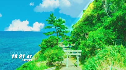 护眼蓝天白云风景