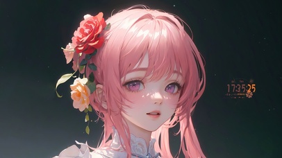 4K清纯可爱粉发少女