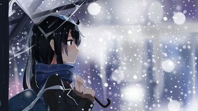 行走在下雪的街头