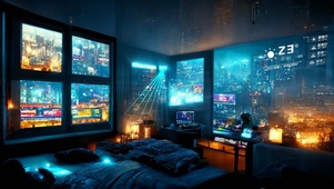 赛博朋克游戏房间