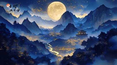 4K 皓月鎏金山河