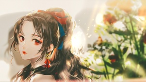 阳光鲜花女孩