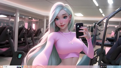 健身房可爱少女