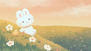 黄昏下的小白兔